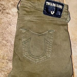 Olive green womens stretchy curvy fit skinny jeans